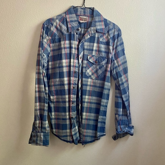 vintage red Shirts Vintage Red Clothing Brand Flannel Button Down